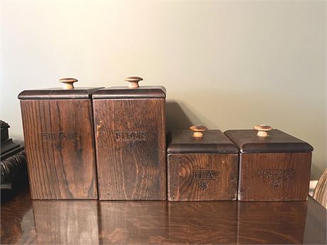 Oak Wood Canister Set