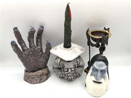 Halloween Decorative Wax Candles and Candle Holders