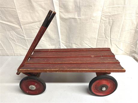 1950s Child's Pull Wooden Cart