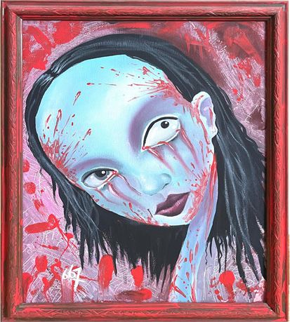 Sullen Girl Acrylic on Canvas Painting