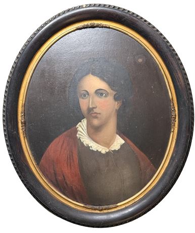19th Century Portrait Oil on Canvas Painting