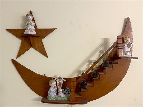 Moon and Star Wall Display Shelves
