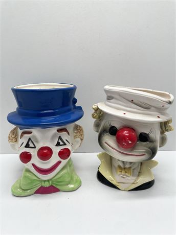 Clown Head Vases
