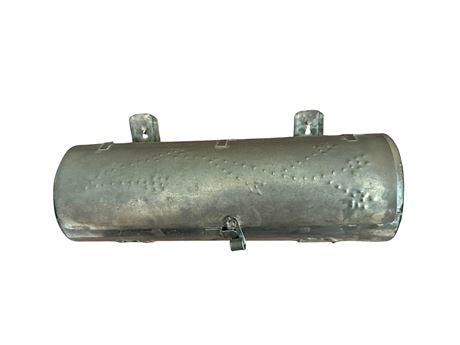 Antique Toleware Punched Metal Candle Holder