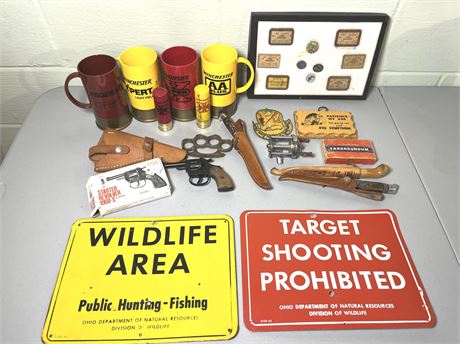 Starter Pistol, Knife and Fishing Lot