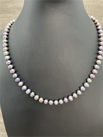 20" Black Freshwater Pearl Necklace