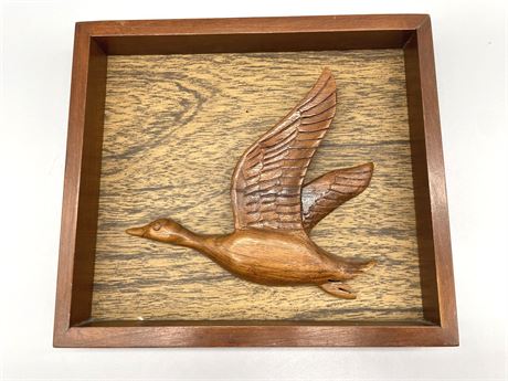 Carved Wood Duck Display