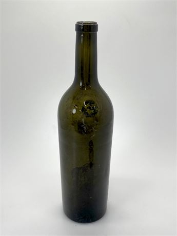Antique Green Glass Wine Bottle