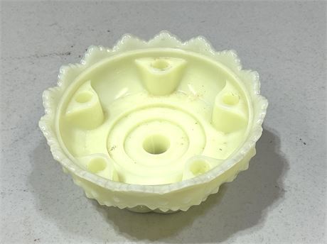 Fenton Hobnail Uranium Glass Candle Holder