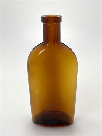 Antique Amber Flask Bottle