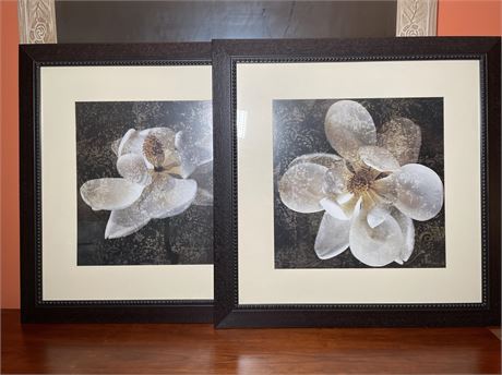 Two Large Floral Prints