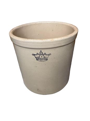 1-Gallon Blue Crown Stoneware Crock
