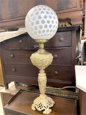 Coin Dot Glass Globe Parlor Lamp