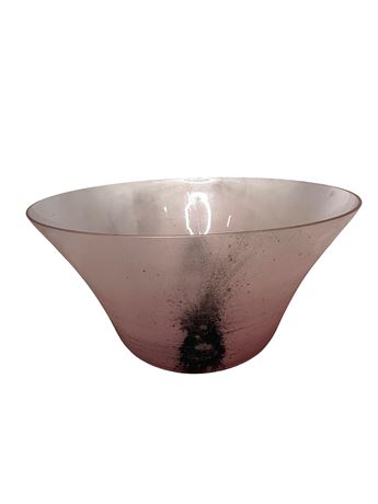 Large Rose Pink Frosted Serving Bowl