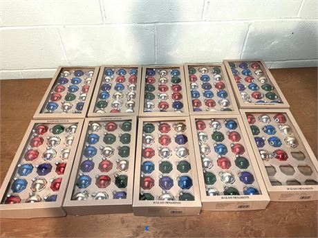 Ten (10) Packages of Glass Ornaments