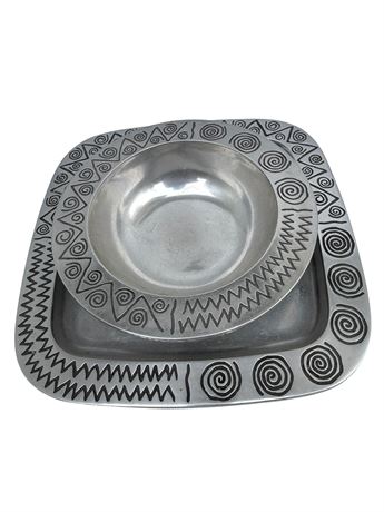 Wilton Armetele Reggae Serving Platter and Bowl