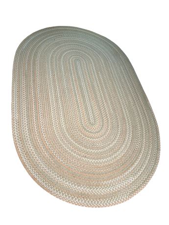 Large 97" x 63" Braided Wool Rug