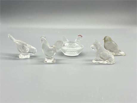 Five (5) Glass Figurines