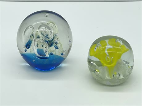 Pair of Art Glass Paperweights