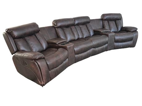 Brown Leather Sectional Couch