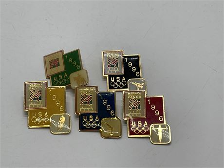 Five (5) 1996 Olymipic Pins