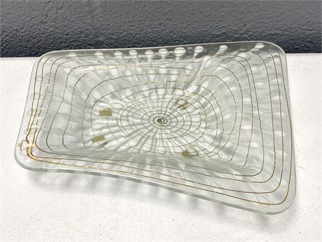 MCM Gold Art Glass Serving Tray