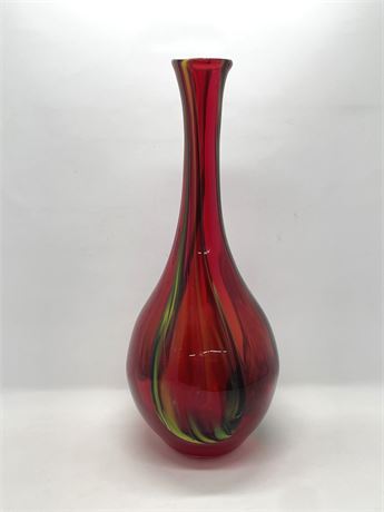 Murano Style Tall Neck Vase
