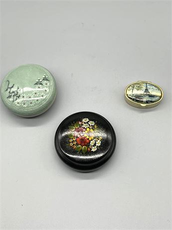 Three (3) Decorative Containers