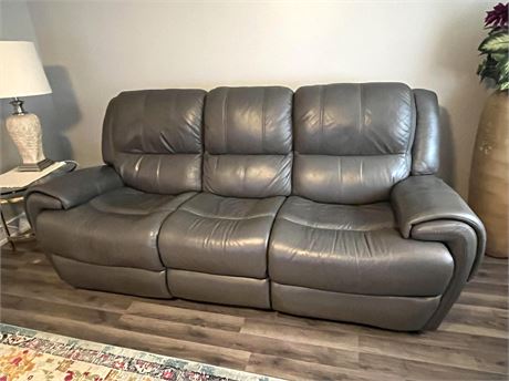 Dual Reclining Flexsteel Blue Leather Couch