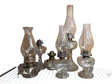 Large Lot of Oil Kerosene Lamps Lot 2