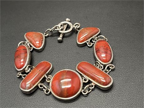 Sterling Silver Coral Bracelet