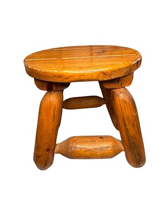 Handmade Custom Rustic Log Wood Round Stool