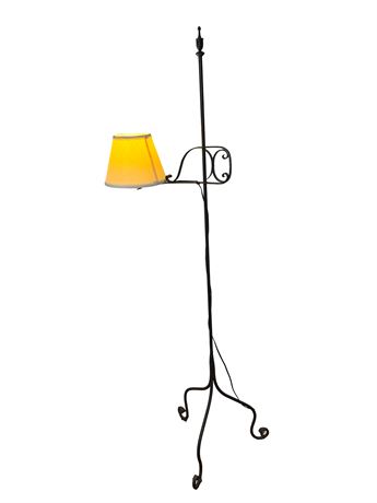 Vintage Wrought Iron Adjustable Floor Lamp