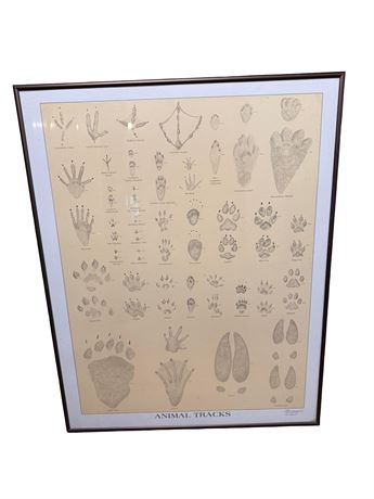 1987 DeLorne Publishing "Animal Tracks" Print