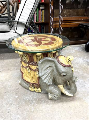 Elephant Glass Side Table