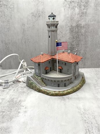 Vintage Ceramic Lefton Alcatraz Lighthouse Accent Lamp