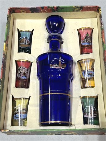 Italian Venetian Decanter and Cordial Set