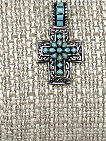 Turquoise / Sterling Cross