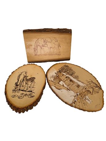 Wood Burned Wall Plaques
