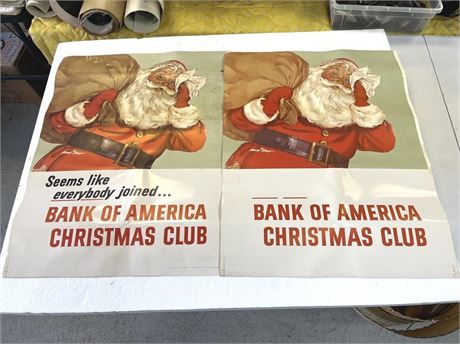 Vintage Santa Claus Bank of America Lithographs