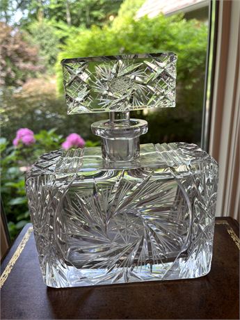 Pinwheel Crystal Cut Glass Decanter