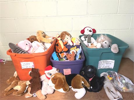 Large Lot of Plush Toys