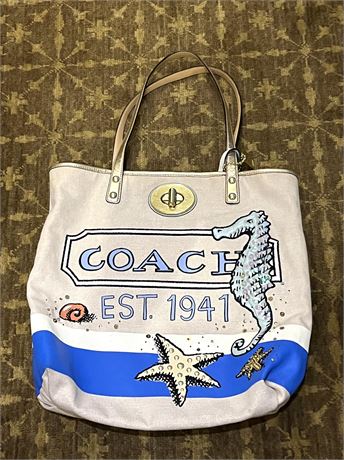 Coach Beach Canvas Bag