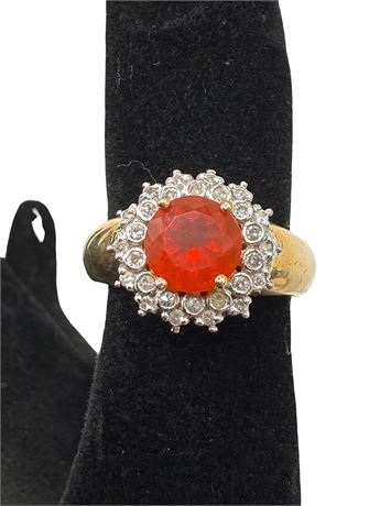 14k Yellow Gold Fire Opal Ring