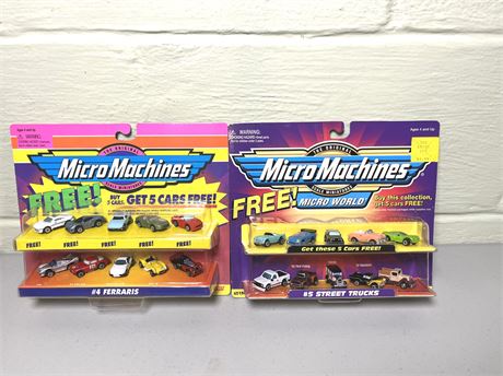 NIB Vintage Micro Machines Ferraris and Street Trucks