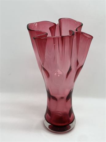 Cranberry Art Glass Vase