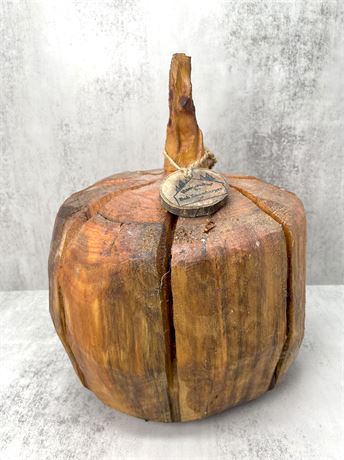 Bob Snowberger Carved and Painted Wood Pumpkin