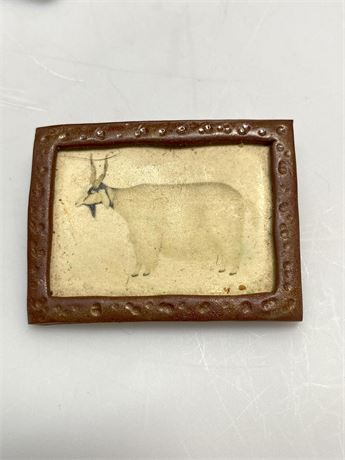 Signed Ceramic Hand Painted Goat Pin