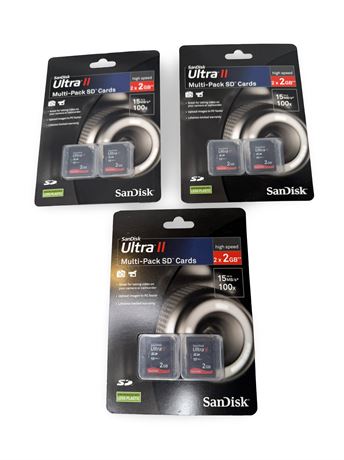 NEW SanDisk Ultra II Mult-Pack SD Cards