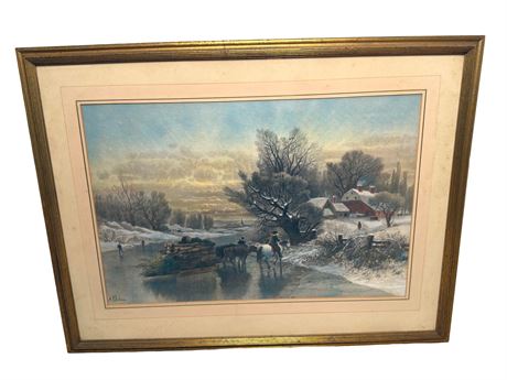 Albert Fitch Bellows Hand Colored Engraving